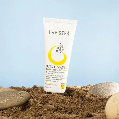 Stay protected from the sun without the shine using Lavister's Premium Ultra Matte Sunscreen Gel. Order now at best price!